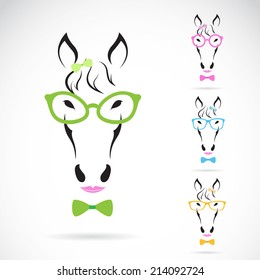 Vector image of a horse glasses on white background. Fashion