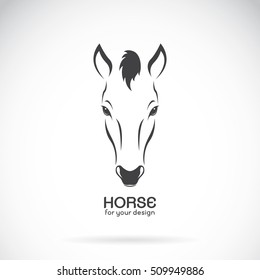 Vector image of a horse head design on white background, Vector horse logo. Wild Animals. Horse Farm