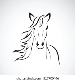 Vector image of a horse head design on white background, Horse Logo. Wild Animals. Vector illustration. Icon