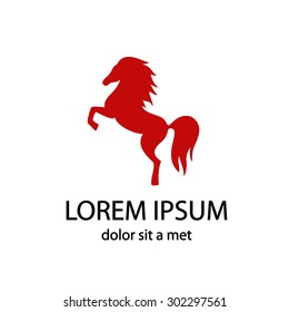 Vector image of a horse. Logo design for the company.