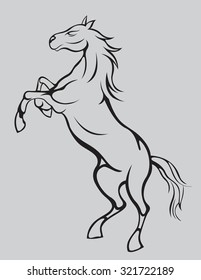 Vector image of an horse on gray background