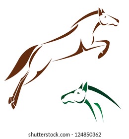 Vector image of an horse on white background