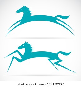 Vector image of an horse on white background