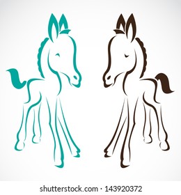 Vector image of an horse on white background