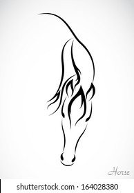 Vector image of an horse on white background