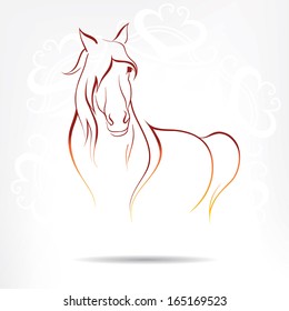 Vector image of an horse on white background