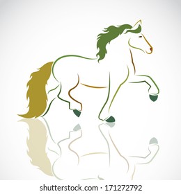 Vector image of an horse on white background