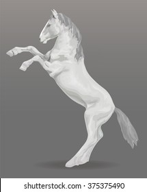 Vector image a horse, a rearing