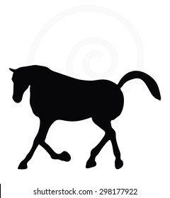 Vector Image - horse silhouette in looking good pose isolated on white background 