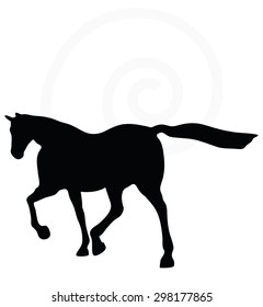 Vector Image - horse silhouette in loping pose isolated on white background 