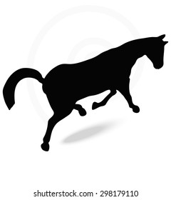 Vector Image - horse silhouette in prancing walk pose isolated on white background 