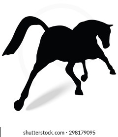 Vector Image - horse silhouette in running pose isolated on white background 