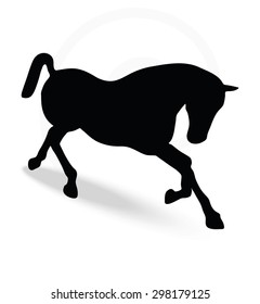 Vector Image - horse silhouette in running pose isolated on white background 