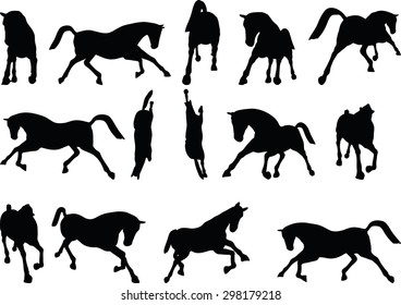 Vector Image - horse silhouette in running pose isolated on white background 