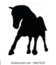 Vector Image - horse silhouette in running pose isolated on white background 