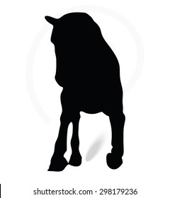 Vector Image - horse silhouette in running pose isolated on white background 