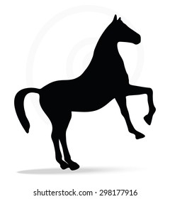 Vector Image - horse silhouette in show horse pose isolated on white background 