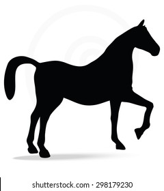 Vector Image - horse silhouette in show horse pose isolated on white background 