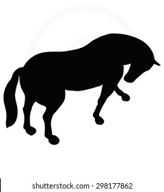 Vector Image - horse silhouette in standing around pose isolated on white background 