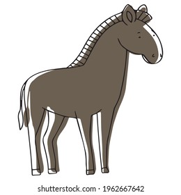 Imagen vectorial con un caballo al estilo del doodle. Caballo para colorear.