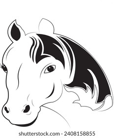 vector image of a horse's head on a white background

