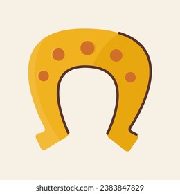 Vector image of a horseshoe. Colorful illustrations on the Wild West theme for posters and prints. Retro drawing.