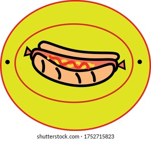 Vector image of a hot dog. Hot dog emblem