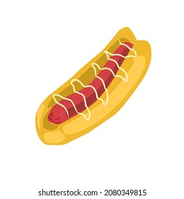 vector image of hot dog junk food