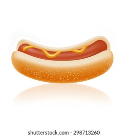 Vector image of  a hot realistic Hotdog