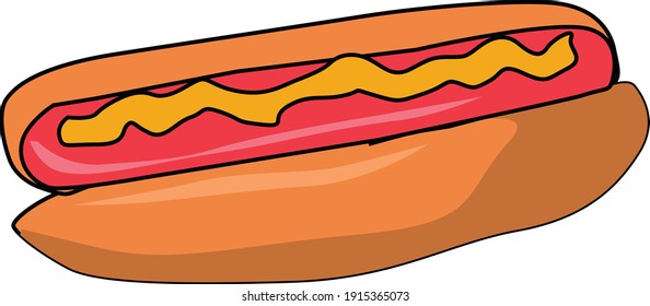 imagen vectorial de hotdog con fondo blanco, icono adecuado para su comida