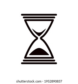 vector image of hourglass time symbol icon black on white background