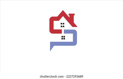 
Vector image of house letter s design