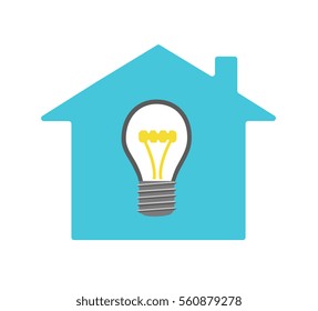 Vector image of a house and a light bulb