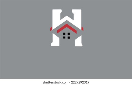 
Vektorbild des Hausdaches, Anfangsbuchstaben h Logo