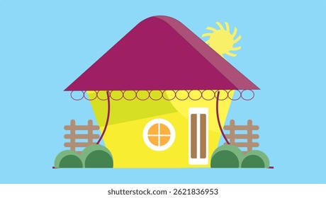 Vector image of houses in classical style. Can be used for various design, for video games, for animation and more.  village background for cartoon