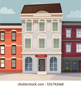 Vector image houses in row