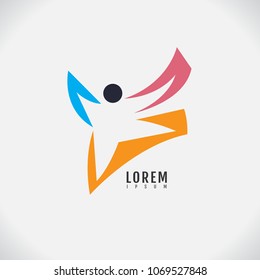 Vector image of an human design on white background. sport, logo, symbol, icon, abstract