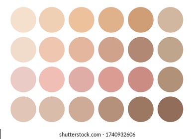 Vector image of human skin tones. Color palette of body creams. Stock Photo.