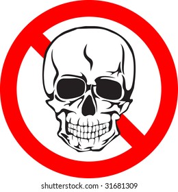 The vector image of  human skull