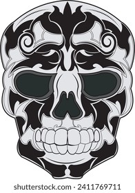 vector image of a human skull skeleton

