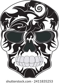 vector image of a human skull skeleton
