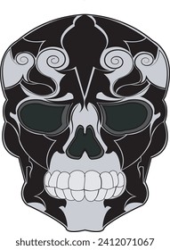 vector image of a human skull skeleton,tattoo design