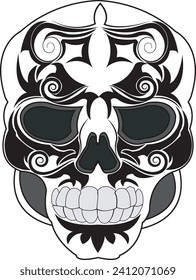 vector image of a human skull skeleton,tattoo design