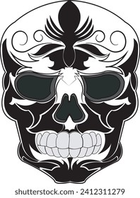 vector image of a human skull skeleton,tattoo design