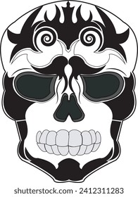 vector image of a human skull skeleton,tattoo design