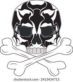 vector image of a human skull skeleton,tattoo design
