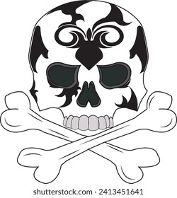 vector image of a human skull skeleton,tattoo design