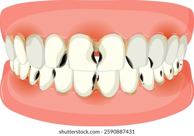 Vector image of human teeth and gums