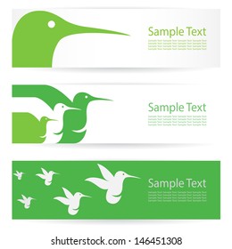 Vector image of an hummingbird banners .