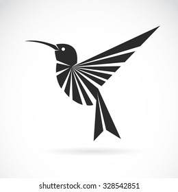 Vector image of an hummingbird design on white background